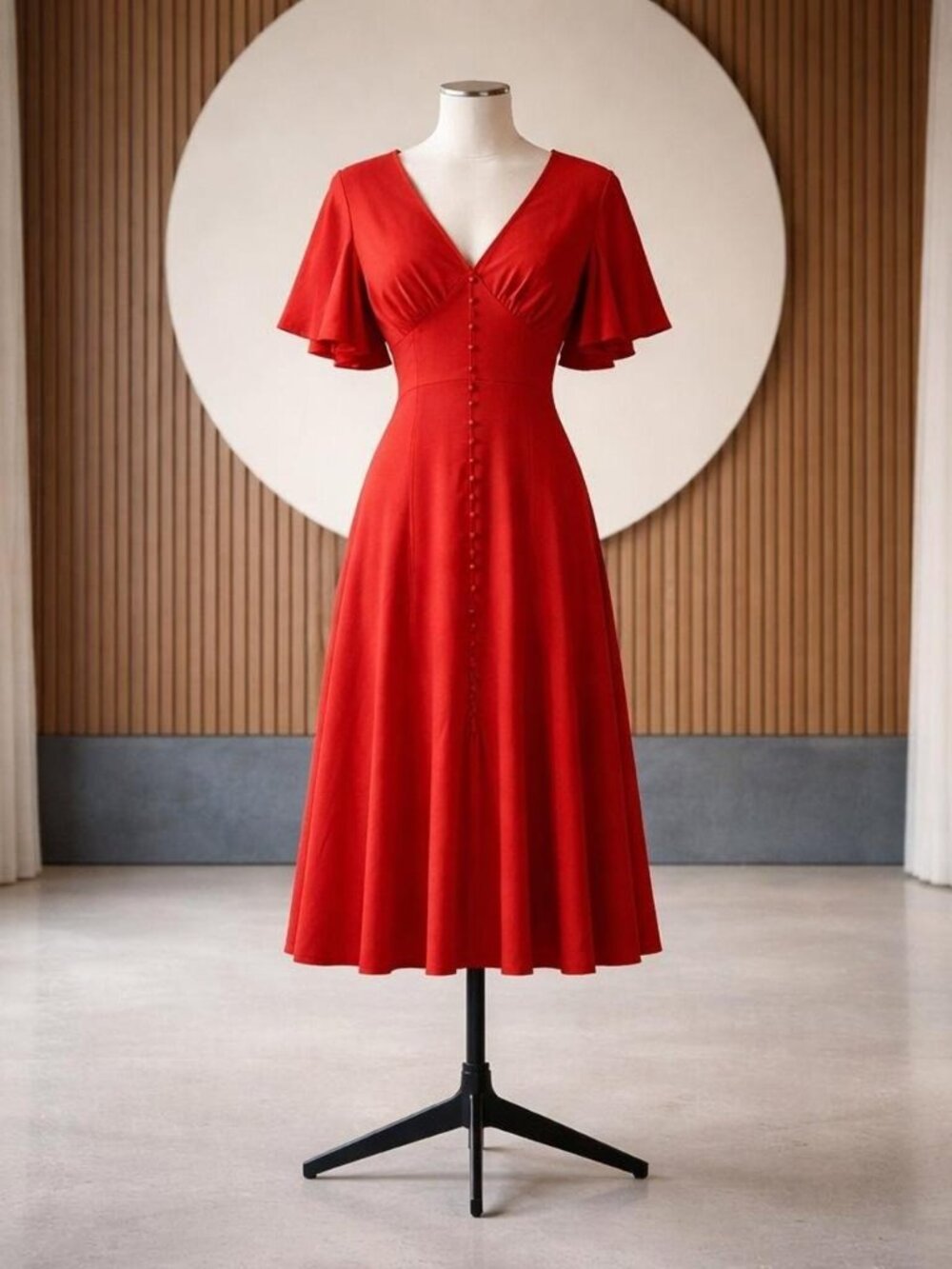 SHEIN Burnt Orange Midi Dress Sz XL
